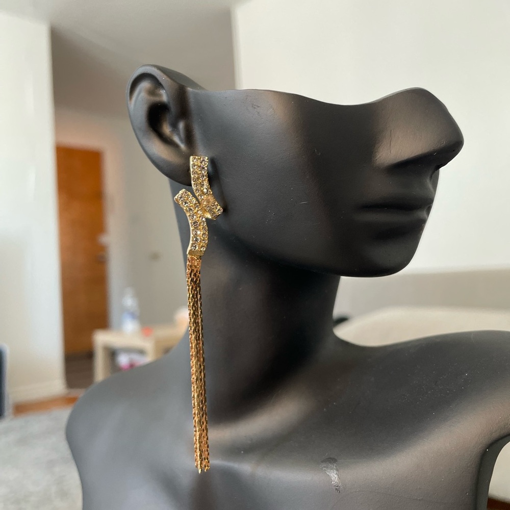 Gold Long Dangling Earrings